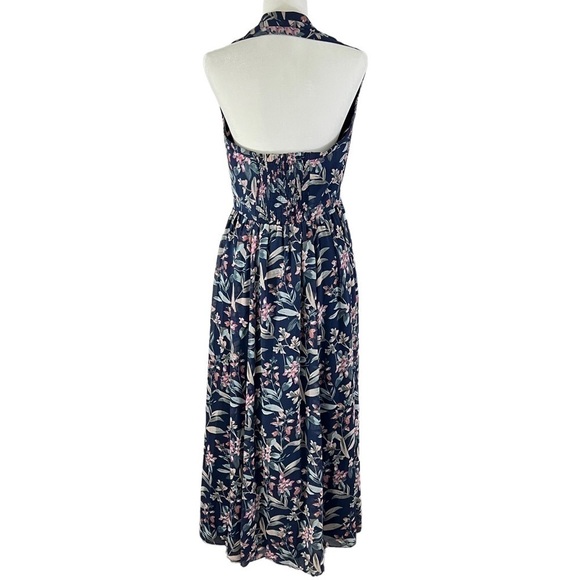 Anthropology Gal Meets Glam Siena Navy Floral Halter Button Maxi Dress Sz 8 NWOT - Picture 8 of 16